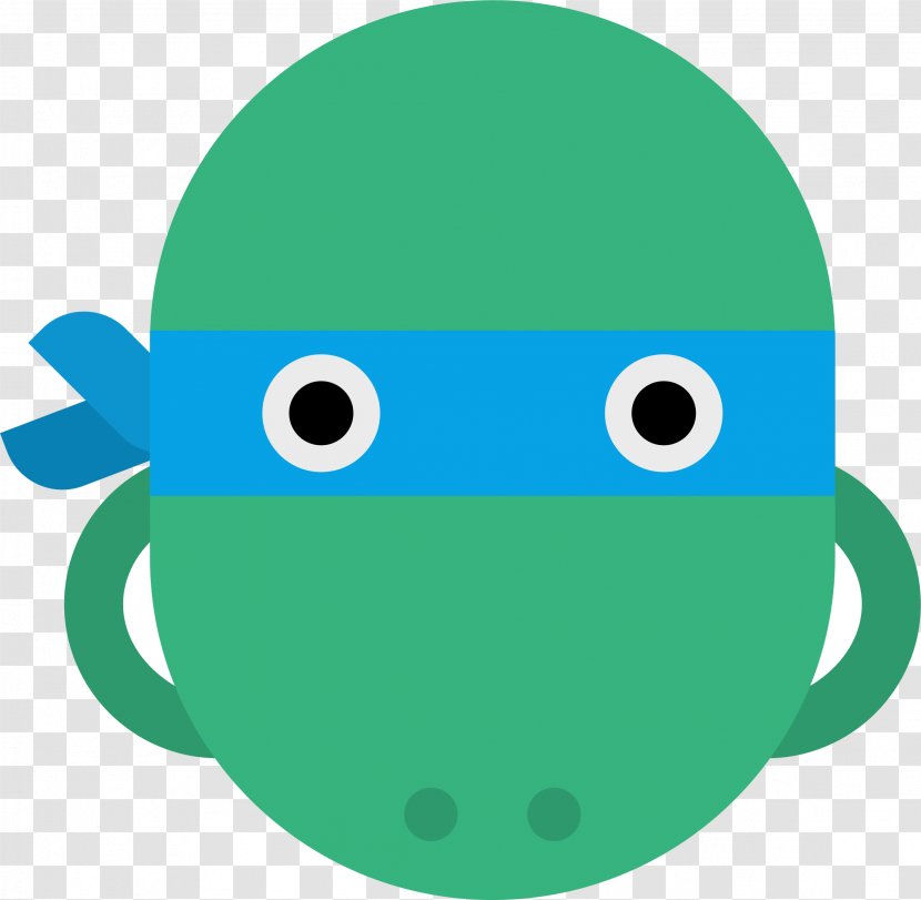 Green Turquoise Teal Cartoon Clip Art - Smile - Ninja Turtles Transparent PNG
