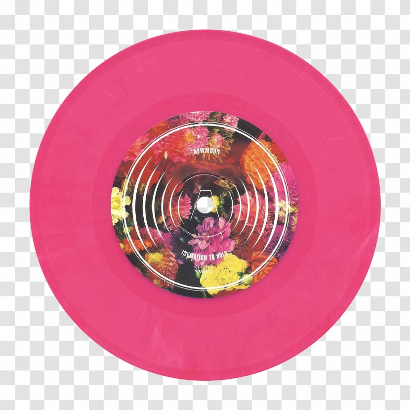 Yellow Magenta Tableware Pink Phonograph Record - Watercolor - Indie Pop Transparent PNG