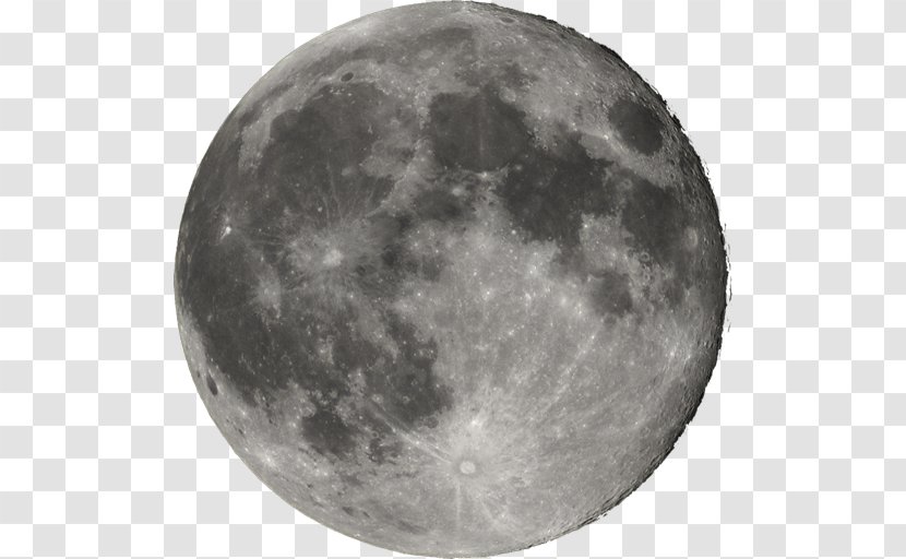 Full Moon Lunar Phase Clip Art - Monochrome - Surface Transparent PNG