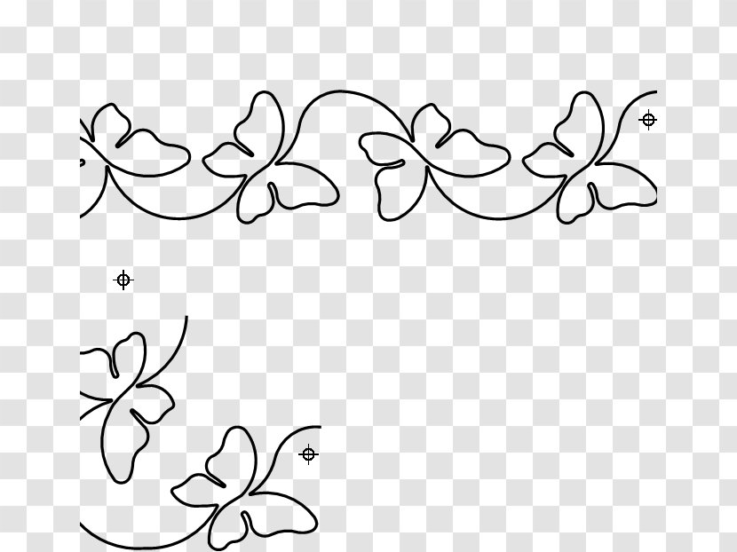 Floral Design Visual Arts Black & White - M - Illustration LeafButterfly Stencil Transparent PNG