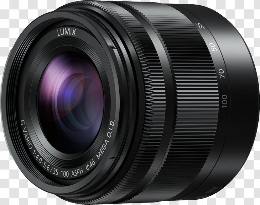 Lumix G Micro System Panasonic Vario Telephoto Zoom 35-100mm F/4.0-5.6 H-FS35100E Camera Lens 45-150mm ASPH MEGA O.I.S. - Single Reflex Transparent PNG
