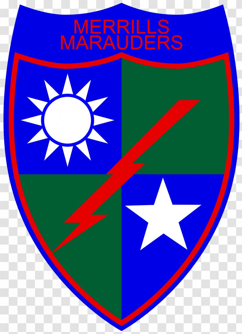 Merrill's Marauders United States Department Of War Blue Sky With A White Sun 75th Ranger Regiment - Shield Transparent PNG