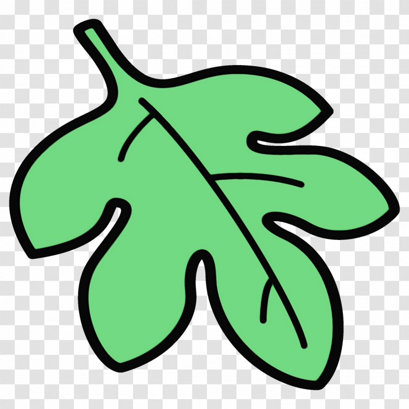 Green Leaf Symbol Plant Line Art - Paint Transparent PNG