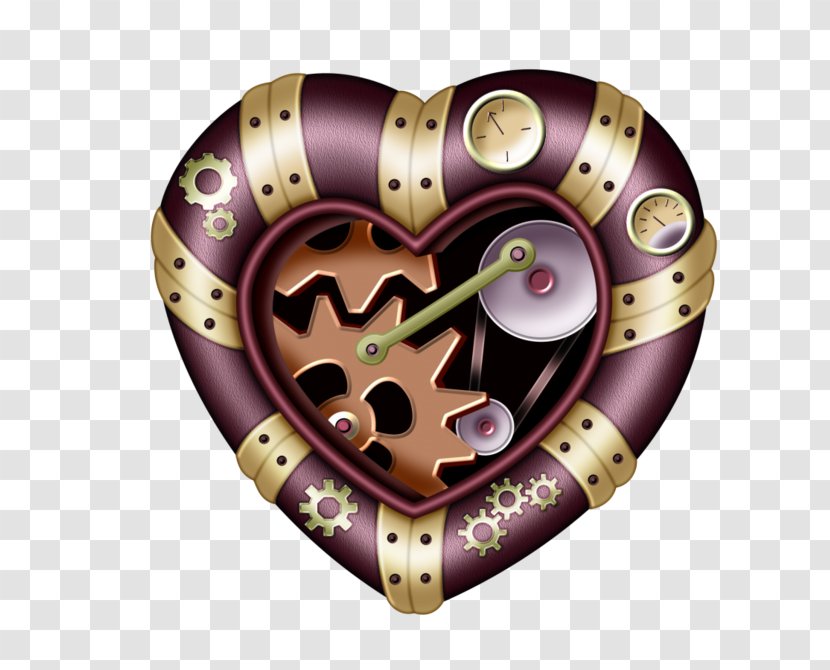 Steampunk Gear Clip Art - Purple - Heart Transparent PNG