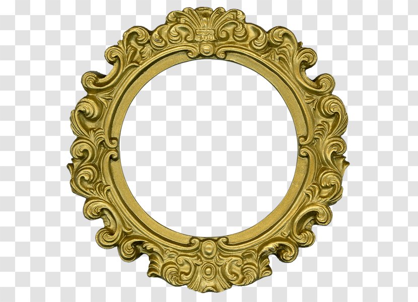 Picture Frames Decorative Arts Clip Art - Mirror - Round Gold Transparent PNG