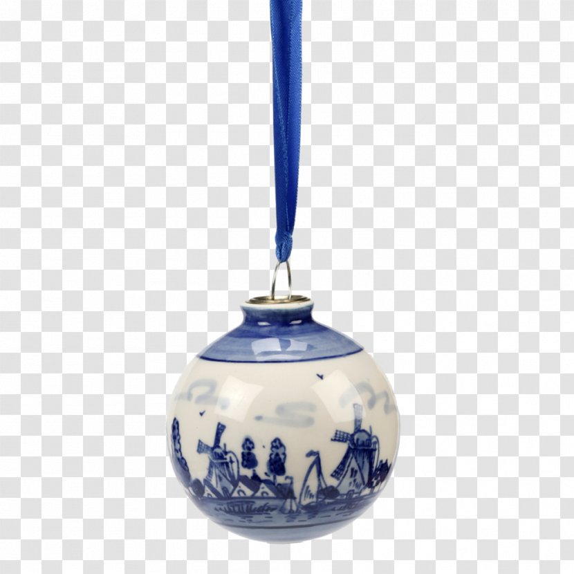 Cobalt Blue And White Pottery Christmas Ornament Transparent PNG