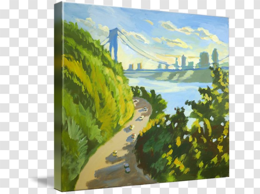 Watercolor Painting George Washington Bridge Gallery Wrap Transparent PNG