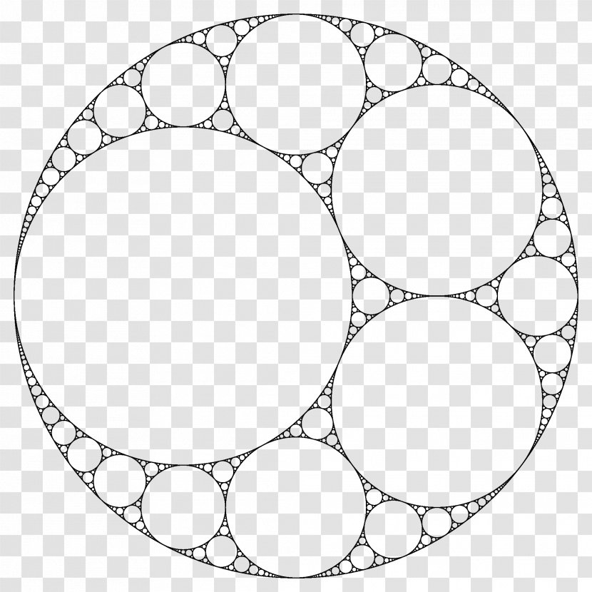 Apollonian Gasket Descartes' Theorem Mathematics Circle Geometry - Monochrome - Calculus Transparent PNG