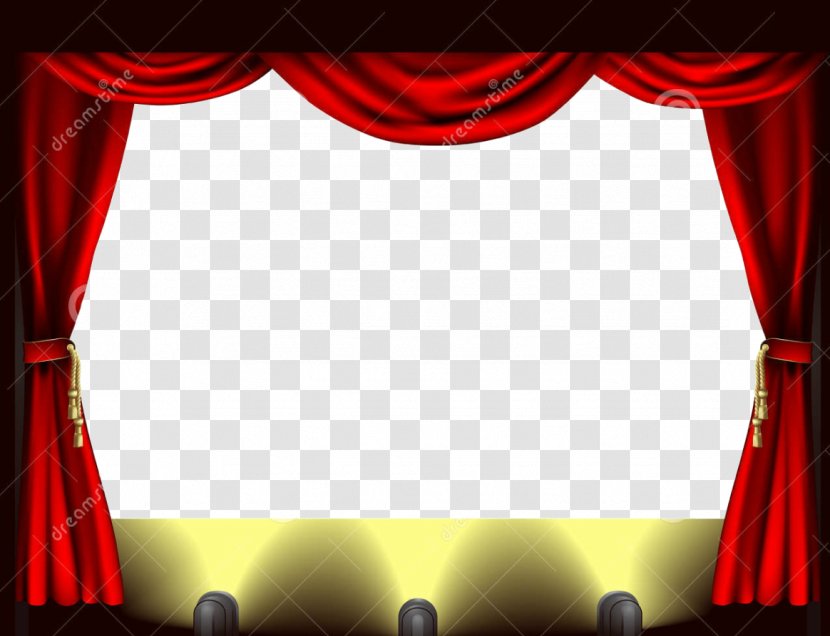Stage Lighting Theater Drapes And Curtains - Window Treatment - Movie Theatre Transparent PNG