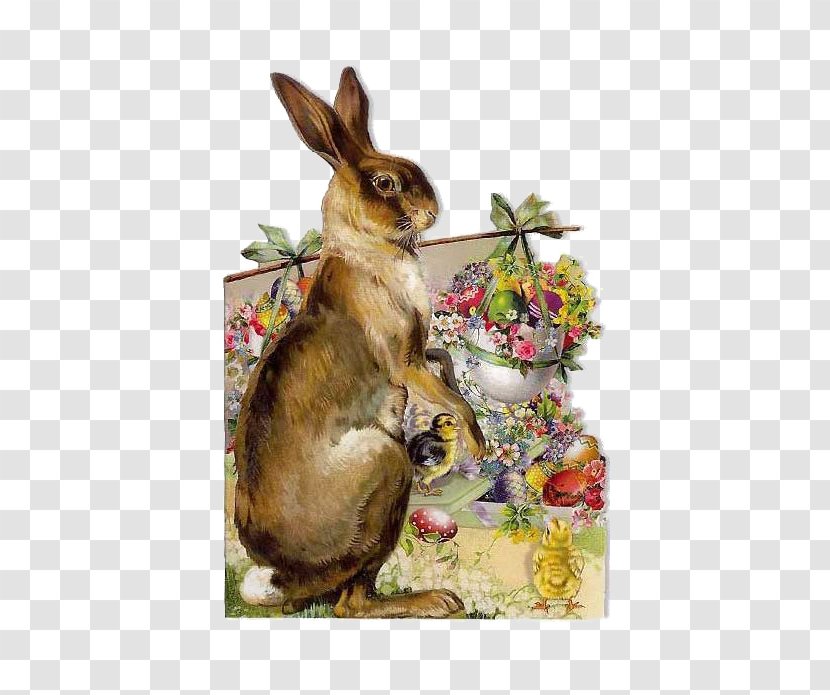 Easter Bunny Mother Rabbit Egg - Hare - Retro Illustration Transparent PNG