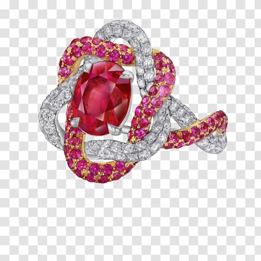 Ruby Bling-bling Brooch Body Jewellery Transparent PNG