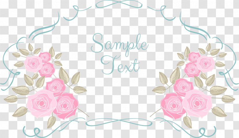 Still Life: Pink Roses Wedding Invitation Valentine's Day - Pattern - Romantic Hand-painted Heading Box Transparent PNG