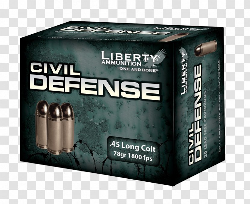 .45 Colt ACP Automatic Pistol Ammunition Hollow-point Bullet - Hollowpoint - Civil Defense Transparent PNG