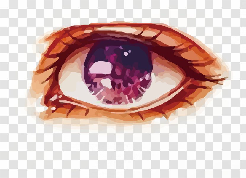 Watercolor Painting Eye - Purple - Vector Eyes Transparent PNG