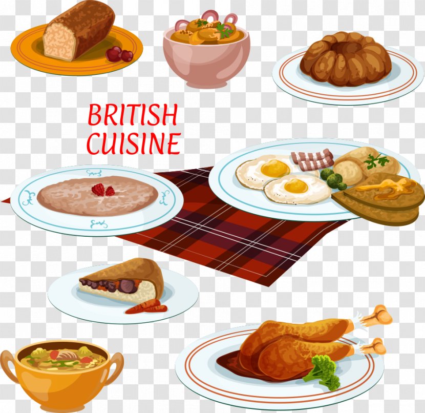 Fish And Chips Yorkshire Pudding British Cuisine Breakfast - Dish - Vector Food Plate Transparent PNG