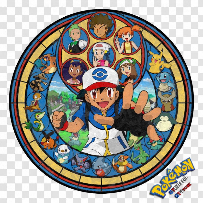 Ash Ketchum Pokémon X And Y Pikachu Channel Stained Glass - Area Transparent PNG
