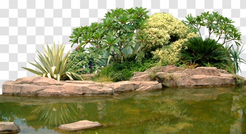 Landscape Rock Garden Computer File - Green Lake Transparent PNG