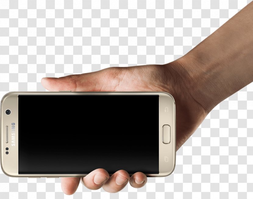 Samsung GALAXY S7 Edge Galaxy Note 5 Telephone Smartphone - Hand Holding Transparent PNG