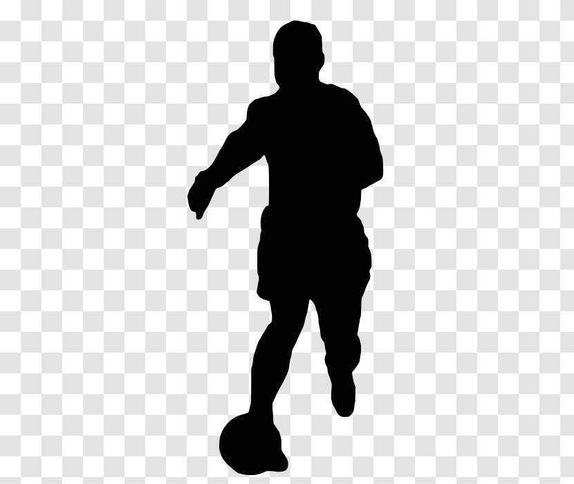 Football Player Clip Art Silhouette Image - Black And White Transparent PNG