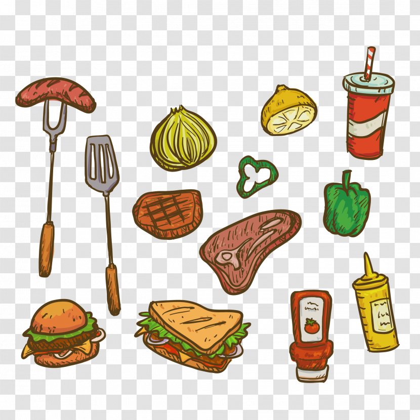 Barbecue Grill Picnic Food Euclidean Vector - Vegetable - Gourmet Free Download Transparent PNG