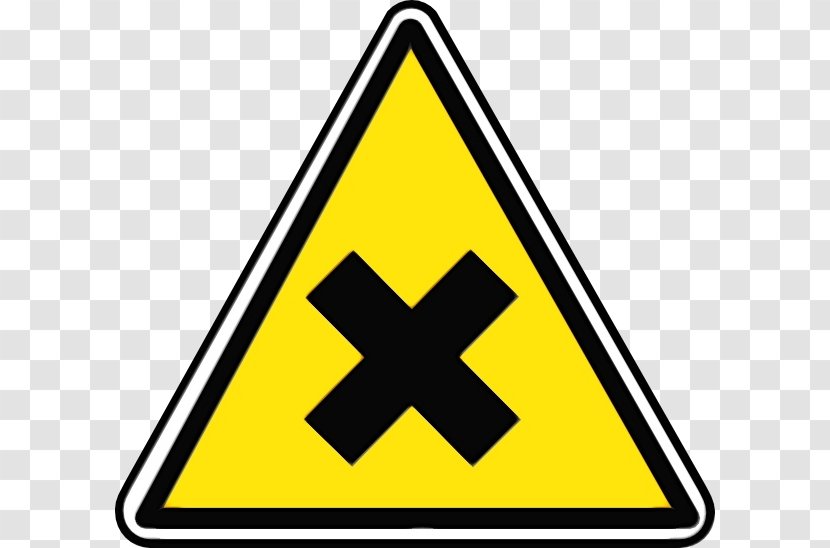 Yellow Sign Line Signage Triangle - Watercolor - Hazard Traffic Transparent PNG