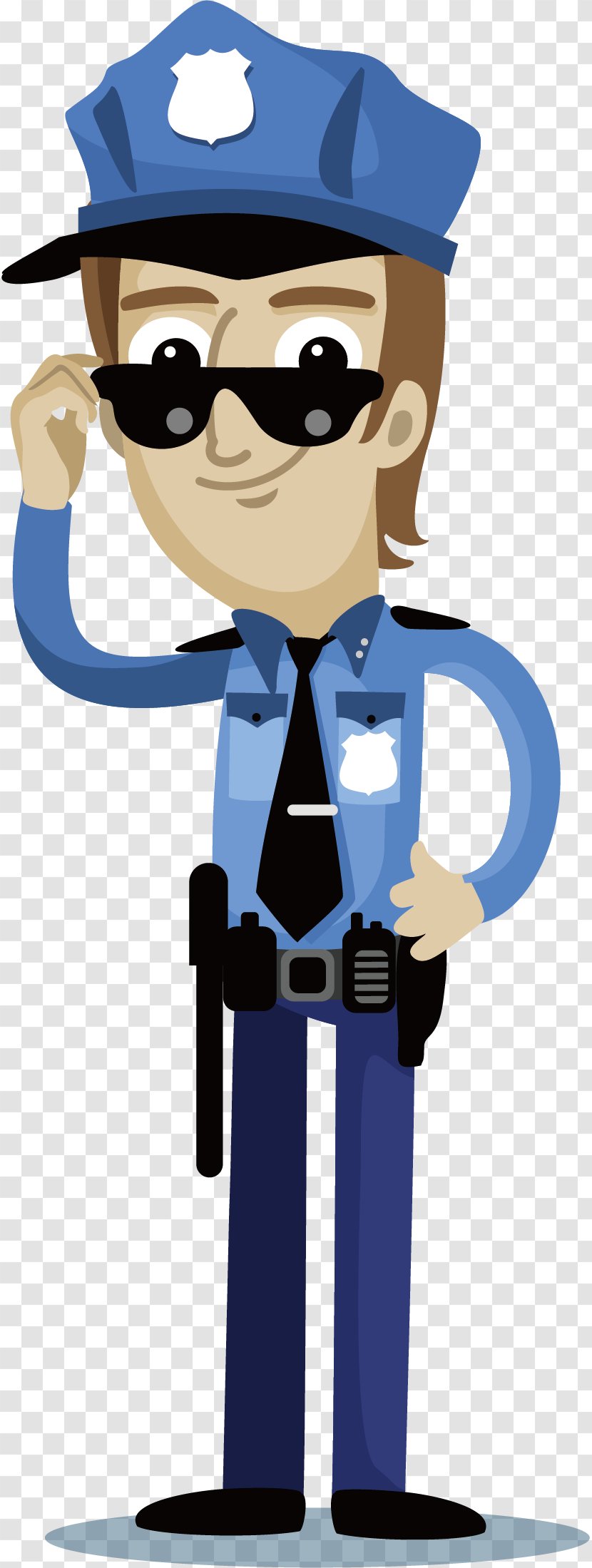 Police Officer Cartoon - Wearing Sunglasses Of The Transparent PNG