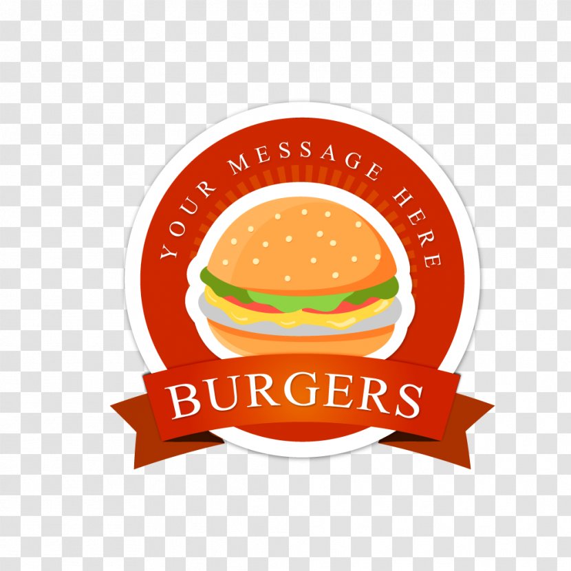 Hamburger Hot Dog Fast Food Red Ribbon French Fries - Logo - Label Transparent PNG