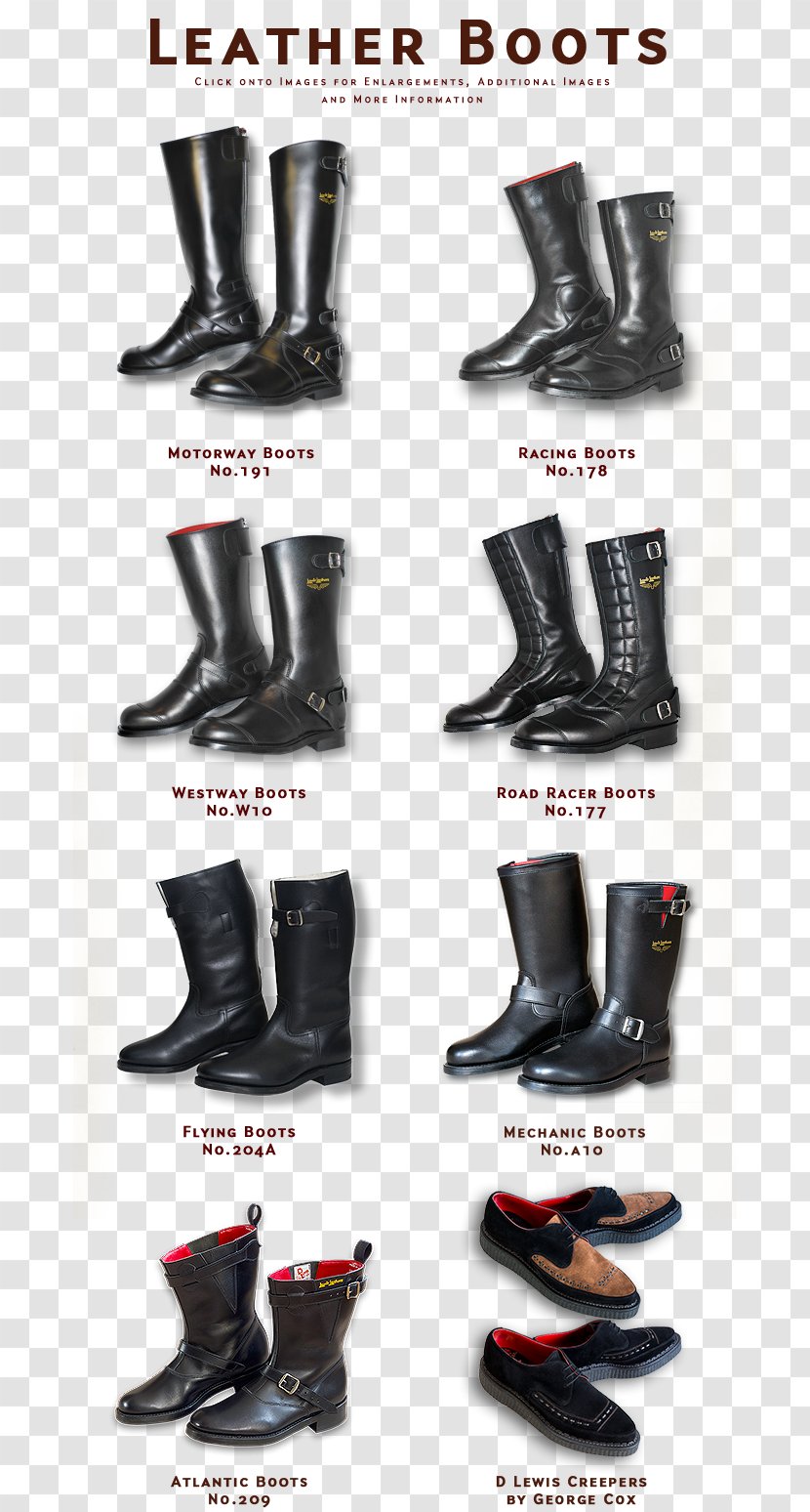 Motorcycle Boot Shoe Riding - Lewis Leathers - STICKERS Transparent PNG