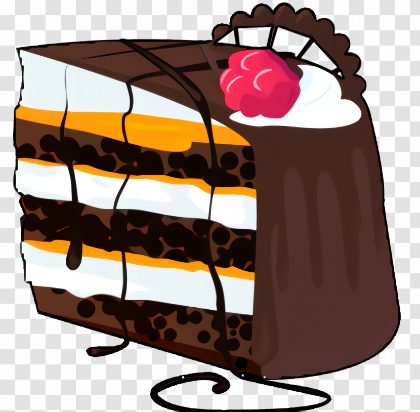 Frozen Food Cartoon - Chocolate Cake - Dessert Baked Goods Transparent PNG