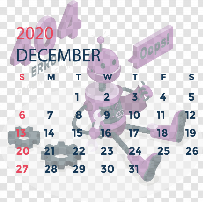 December 2020 Printable Calendar December 2020 Calendar Transparent PNG