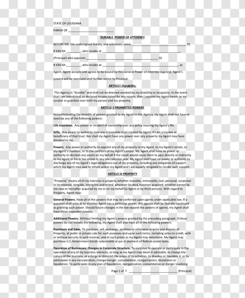 Power Of Attorney Form Revocation Paper Template - Lawyer Transparent PNG