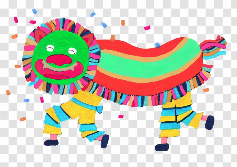 Lion Dance Chinese New Year Dragon - Tradition - Children Painted Traditional Transparent PNG