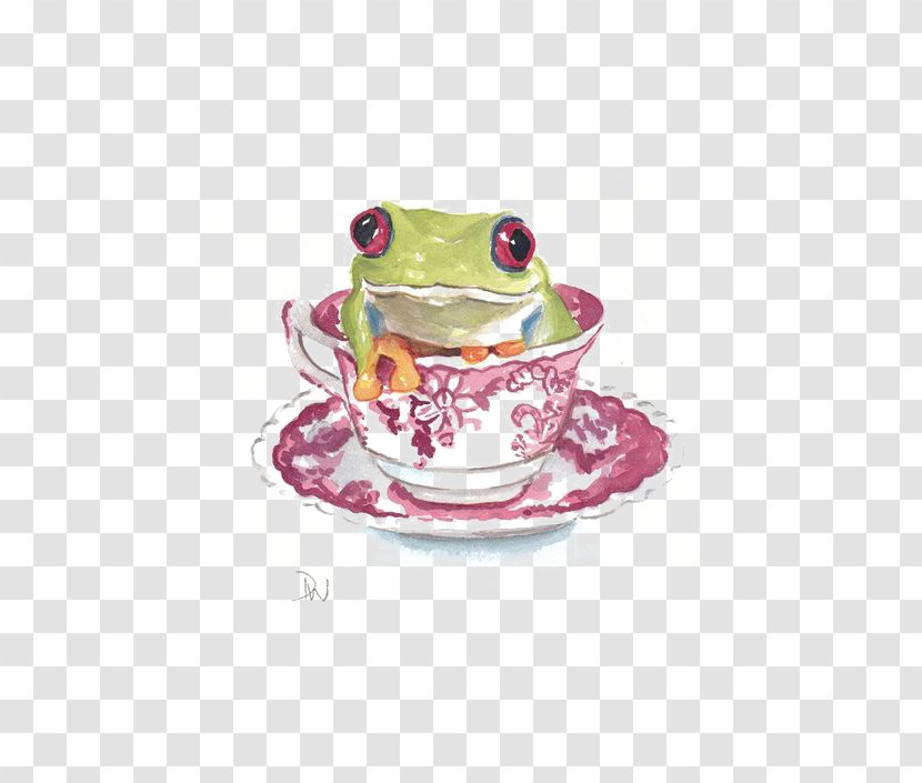 Australian Green Tree Frog Watercolor Painting Amphibian - Drawing Transparent PNG