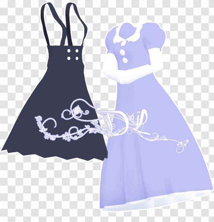 MikuMikuDance Little Black Dress Pin Collar - White Transparent PNG
