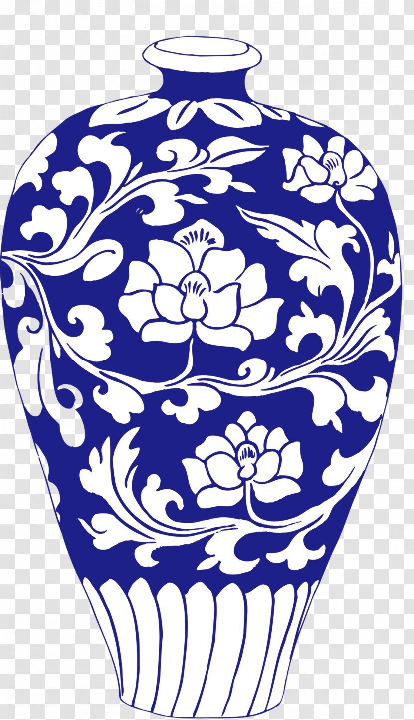 Ceramic Motif Vase Clip Art - Chrysanthemum Crock Transparent PNG