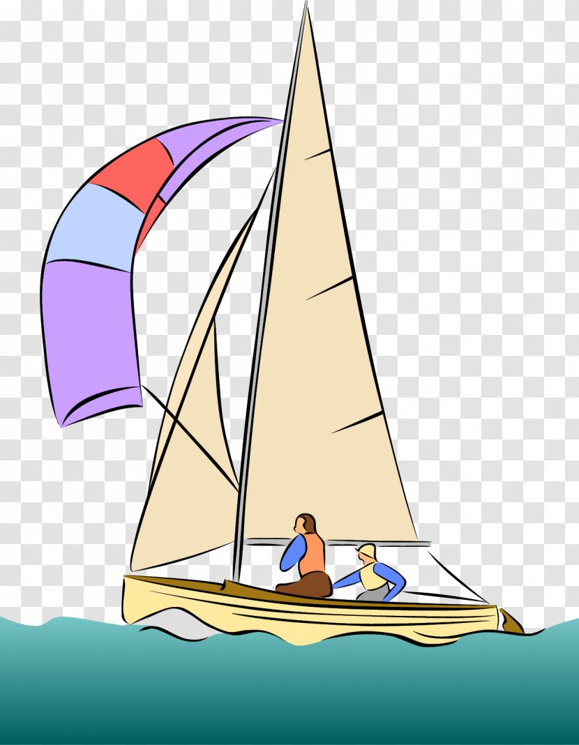 Dinghy Sailing Lugger - Sailboat - Vector Transparent PNG