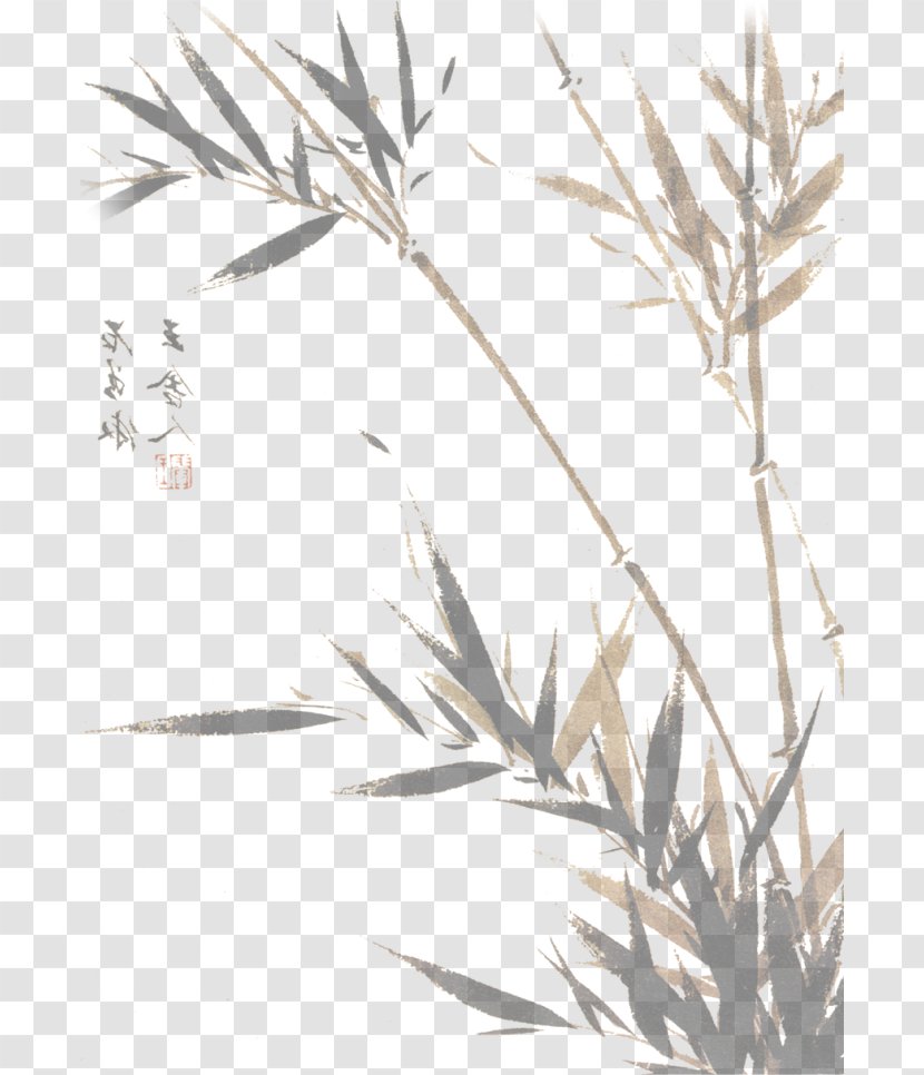Fenghe Chinoiserie Ink Wash Painting - Bamboo Transparent PNG
