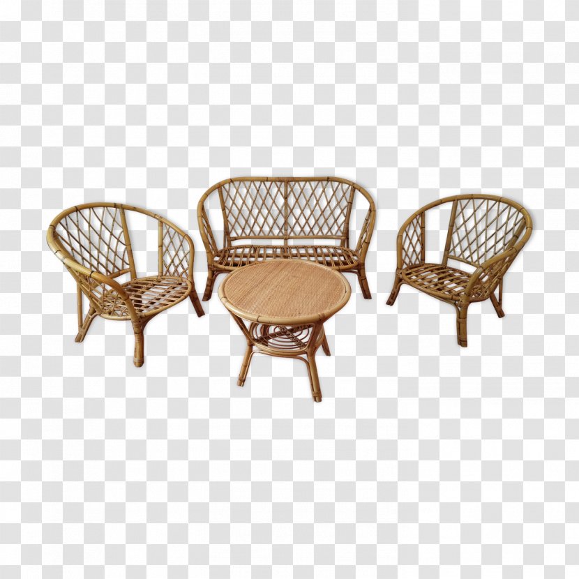 Rattan Wing Chair Furniture Ratan - Couch Transparent PNG