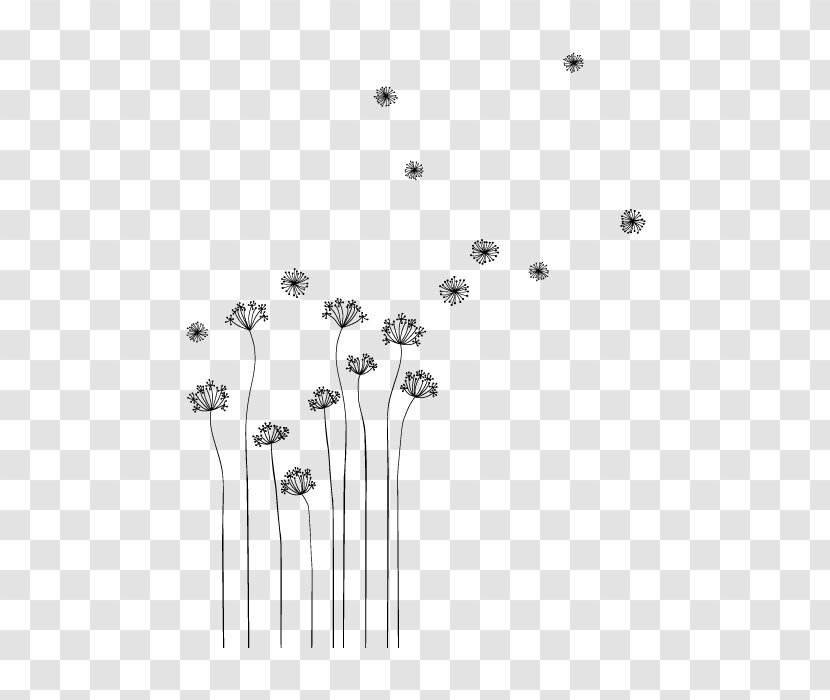 Common Dandelion Drawing Phonograph Record Flower Motif - Wall - Product Vector Transparent PNG