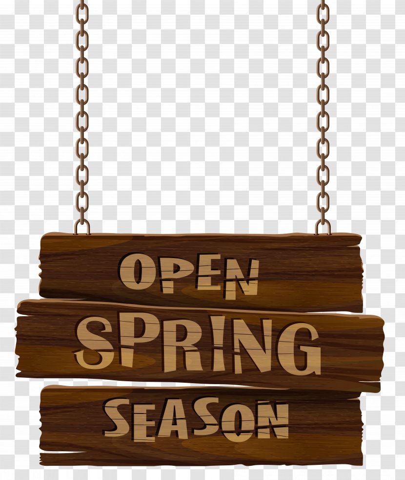 Open Spring Season Sign Transparent Clip Art Image - Product Design - Wood Transparent PNG