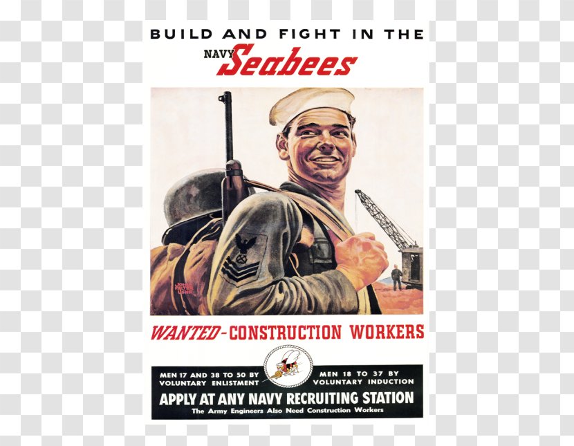 Second World War Posters Of II Port Hueneme Seabee - Poster - Recruitment Transparent PNG