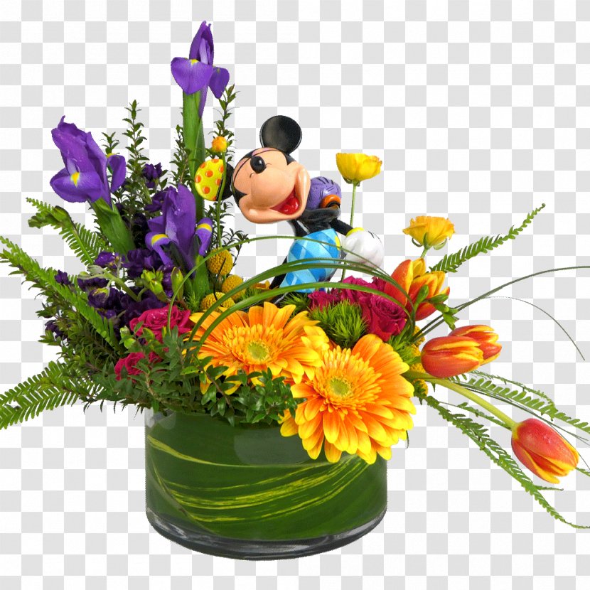 Floral Design Flower Bouquet Mickey Mouse Cut Flowers - Ears Tattoo Transparent PNG