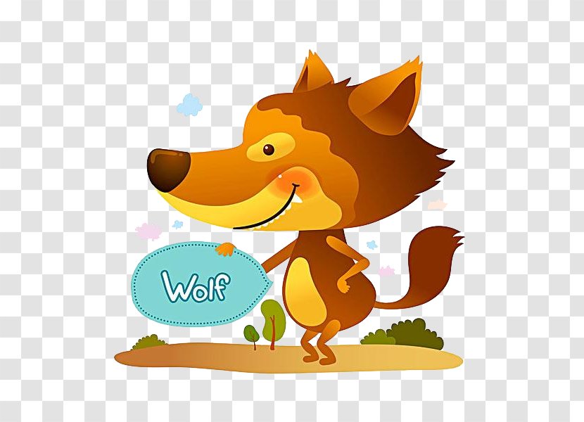 Gray Wolf Cartoon Illustration - Canidae Transparent PNG