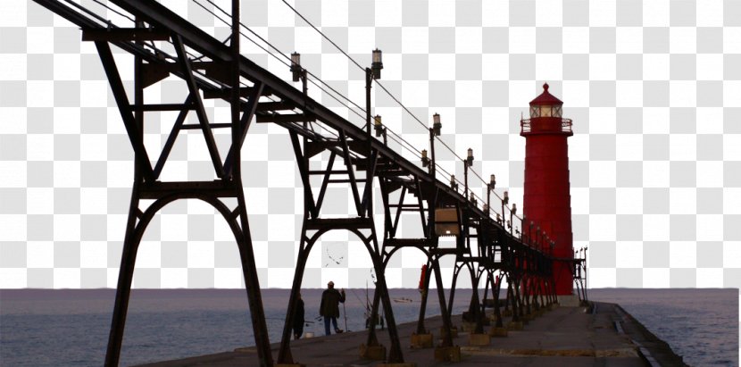 Grand Haven Light South Lighthouse Mode Of Transport Bridge–tunnel - Bridgetunnel - Bridge Transparent PNG