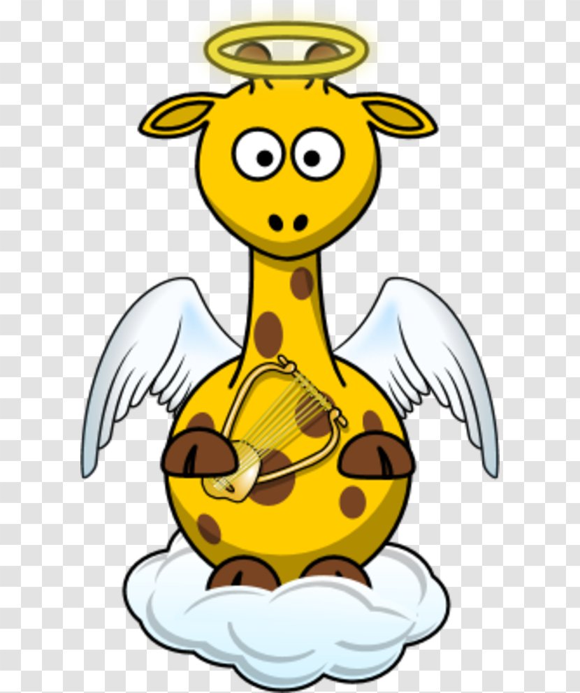 Baby Giraffes Clip Art - Yellow - Angel Wings Clipart Transparent PNG