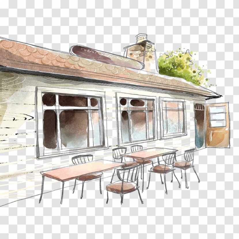 Coffee Cafe Illustration - Home - Hand-painted Small Hotel Transparent PNG