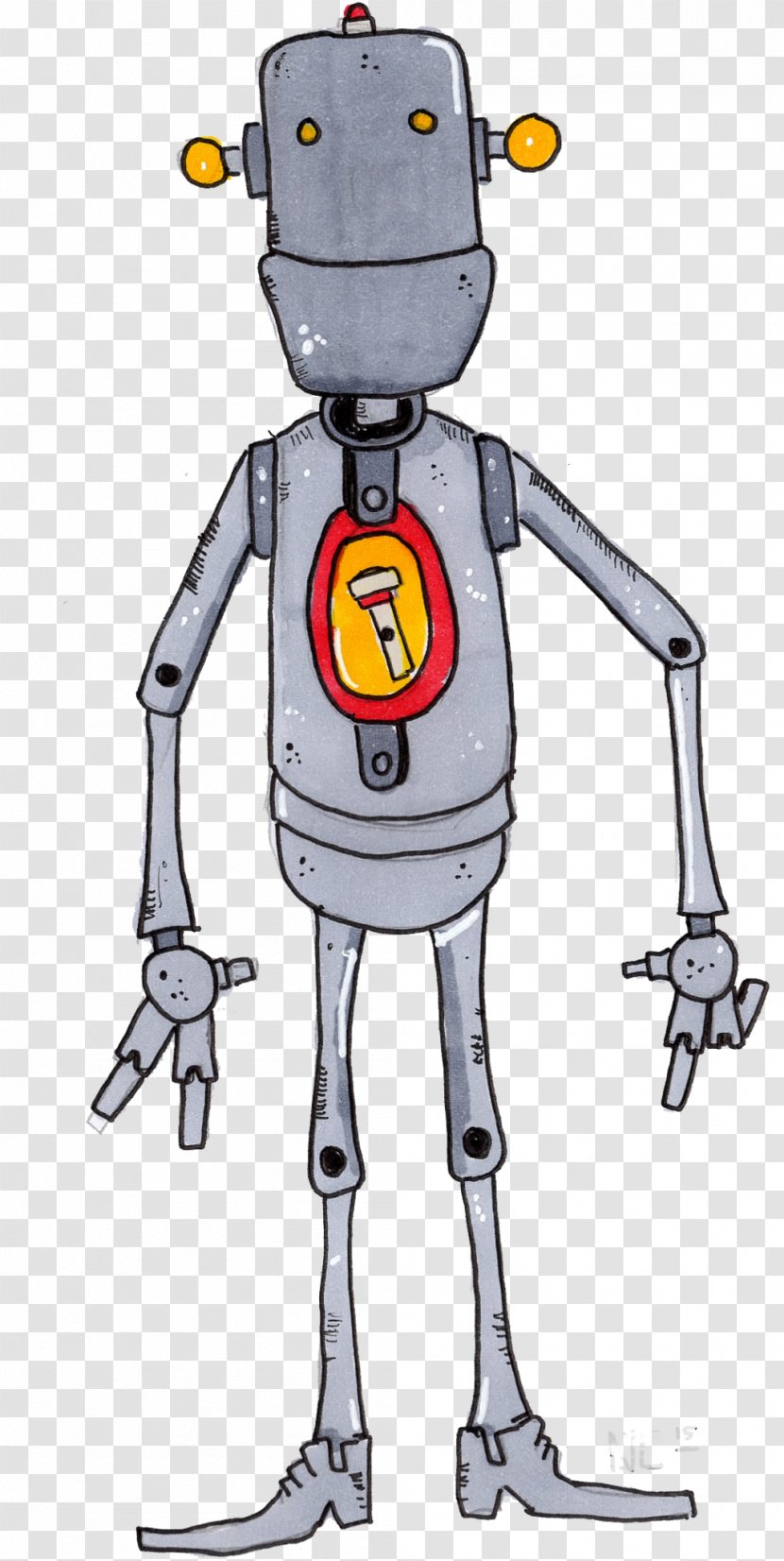 Illustration Robot Cartoon Design Line - M Transparent PNG