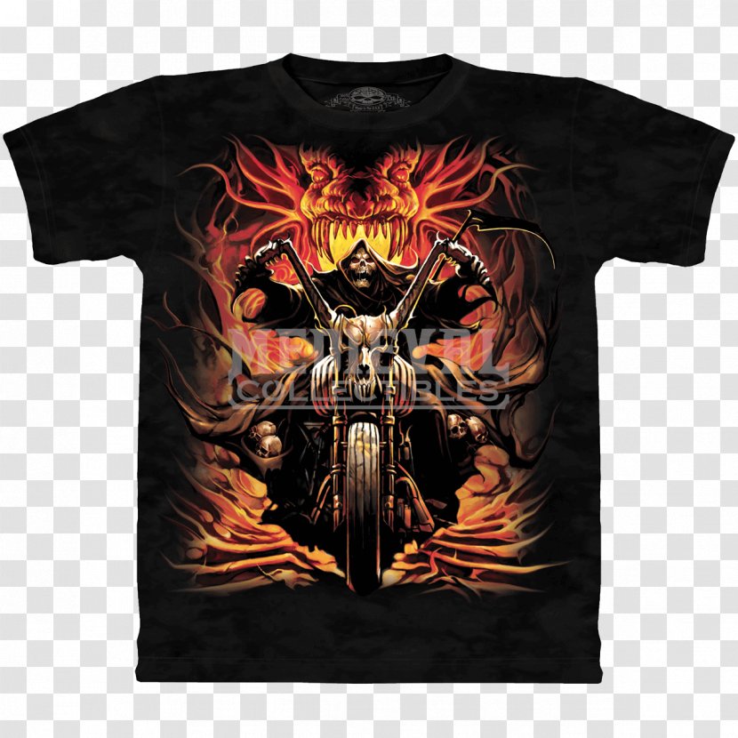 T-shirt Death Motorcycle Human Skull Symbolism - Top Transparent PNG