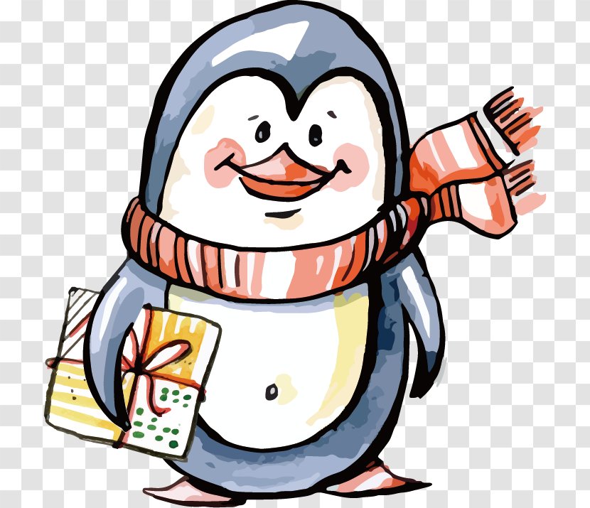 Christmas Geometric Shape - Drawing Little Penguin Transparent PNG