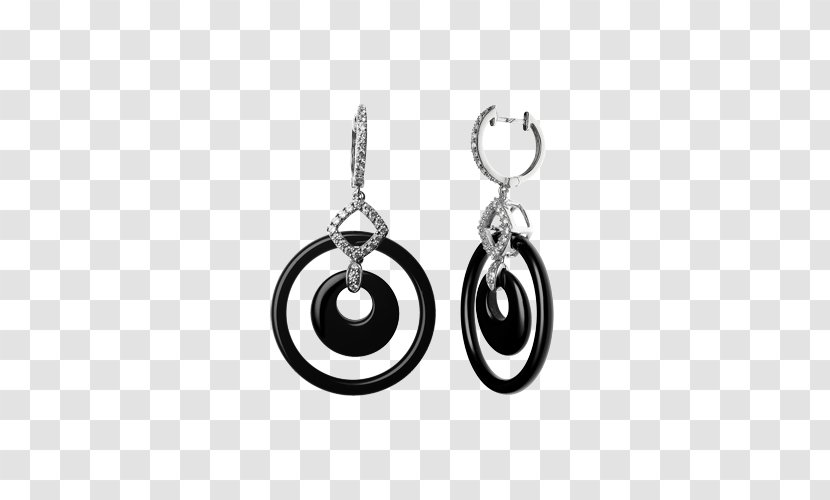 Earring Body Jewellery Silver Clothing Accessories - Black And White Simplicity Transparent PNG